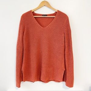 JCrew Rust V-neck Sweater